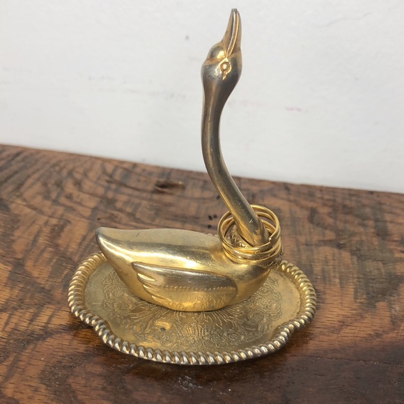✅SOLD Gold swan ring dish